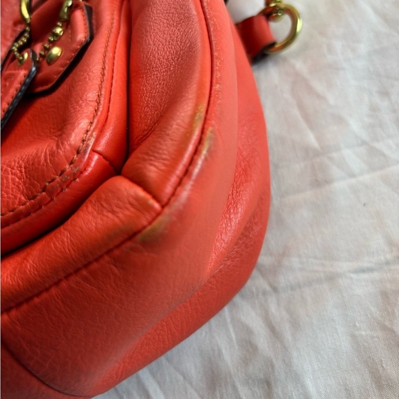 Coach Campbell Orange Leather Crossbody Satchel - Picture 12 of 16